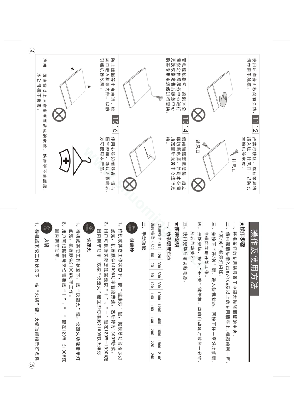 九阳电磁灶JYC-21ES26说明书第4页