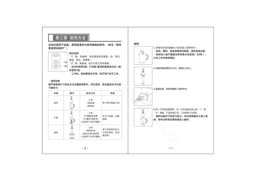 九阳料理机JYS-F800说明书第5页
