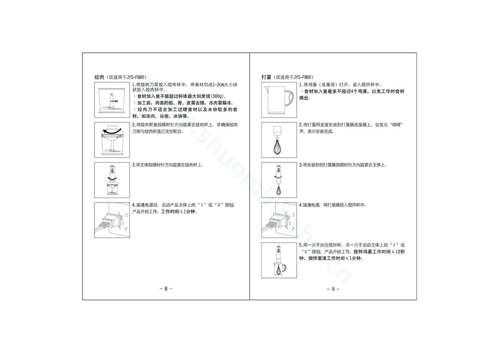 九阳料理机JYS-F800说明书第6页