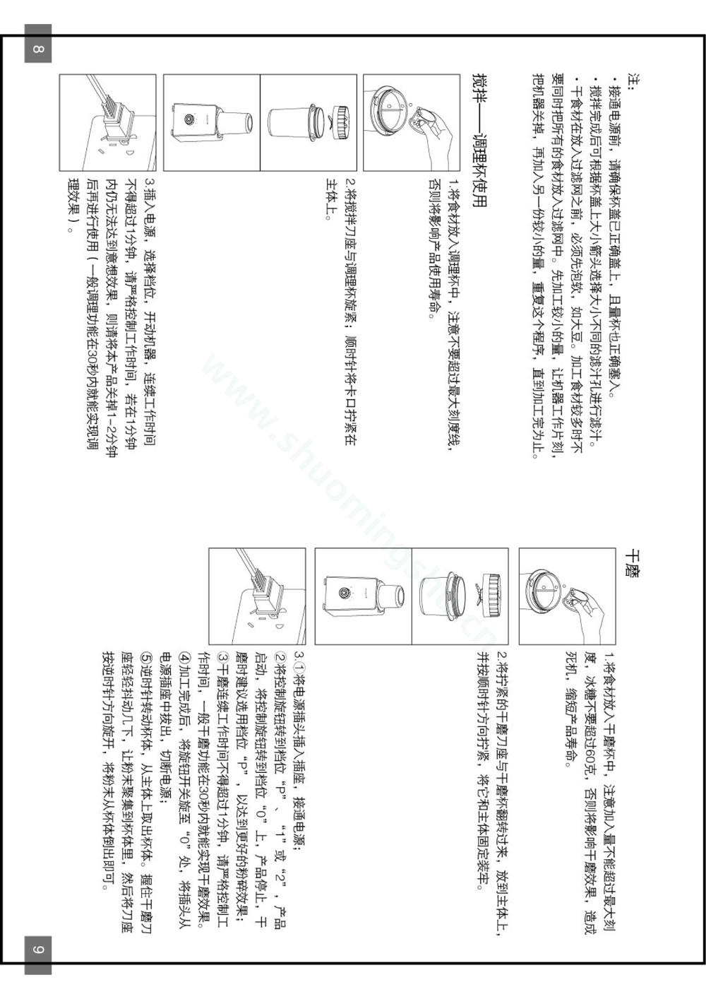 九阳料理机JYL-B050说明书第6页