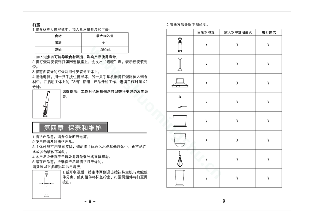 九阳料理机JYB-F1说明书第6页