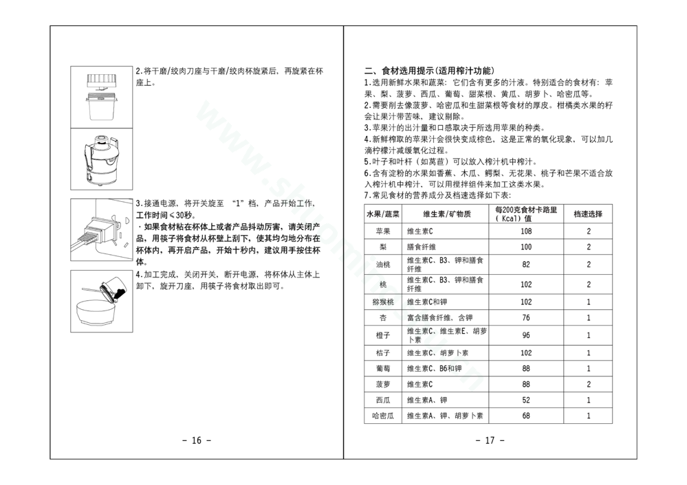 九阳榨汁机JYZ-D03说明书第10页
