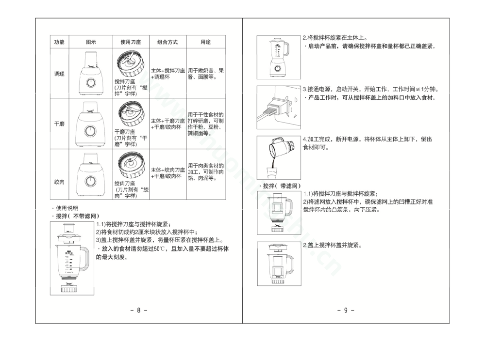 九阳料理机JYL-C19V说明书第6页