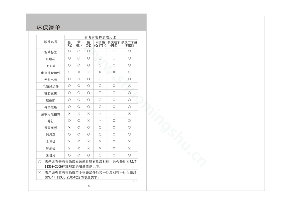九阳电磁灶JYC-21HEC01说明书第11页