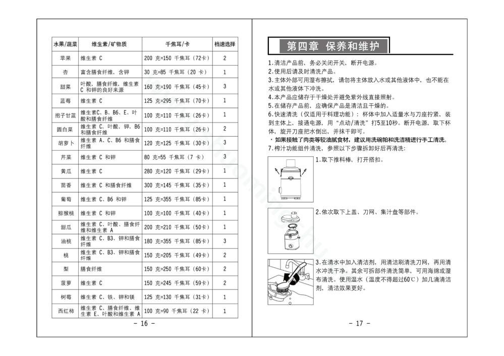九阳榨汁机JYZ-C580说明书第10页