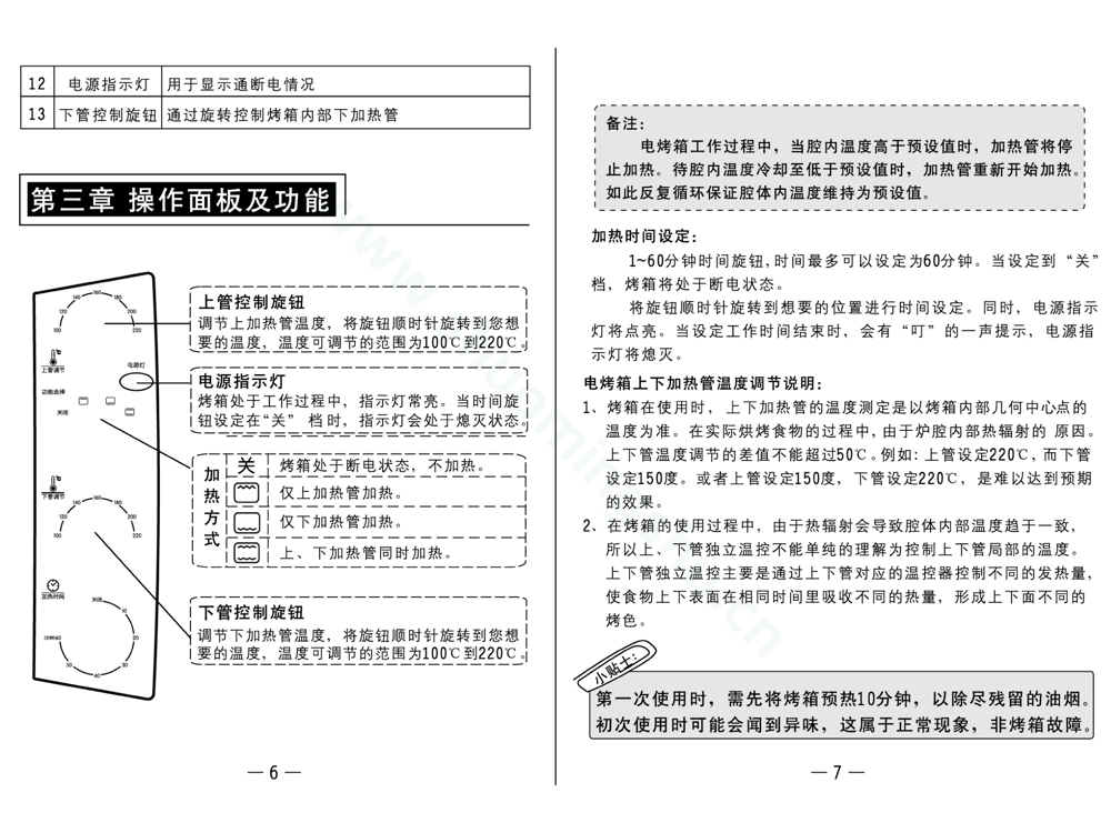 九阳电烤箱KX32-J11说明书第5页