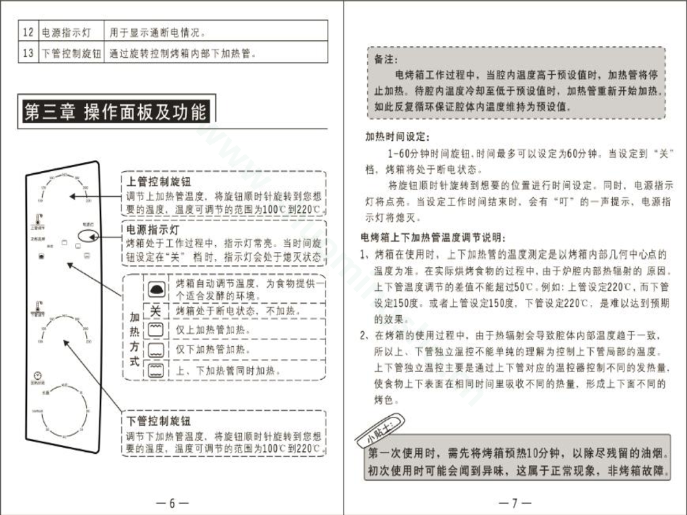 九阳电烤箱KX-30J91说明书第5页