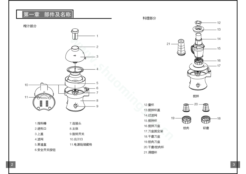 九阳料理机JYL-6C说明书第3页