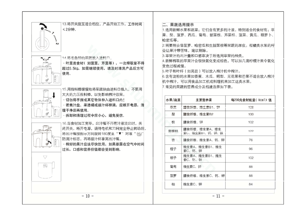 九阳榨汁机JYZ-D61说明书第7页
