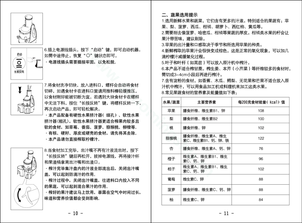 九阳榨汁机JYZ-V906说明书第7页
