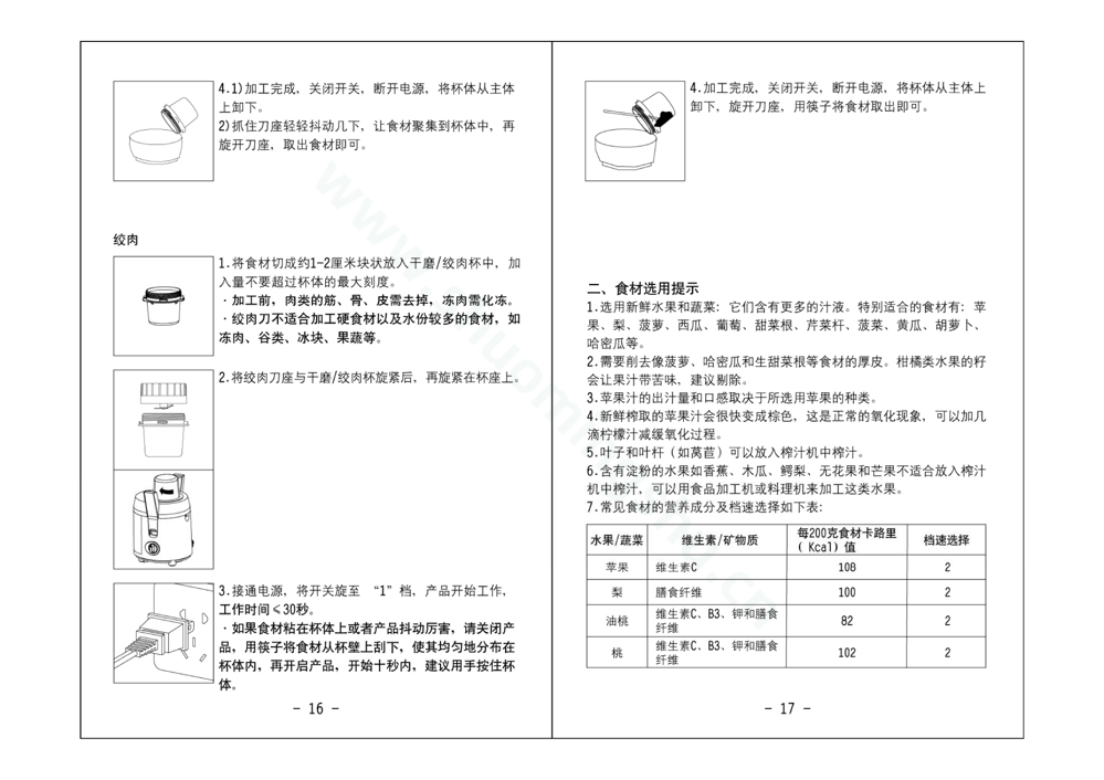 九阳榨汁机JYZ-C500说明书第10页
