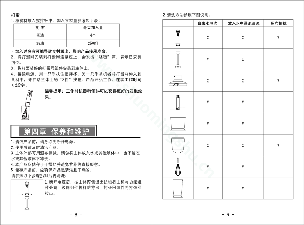 九阳料理机JYL-F810说明书第6页