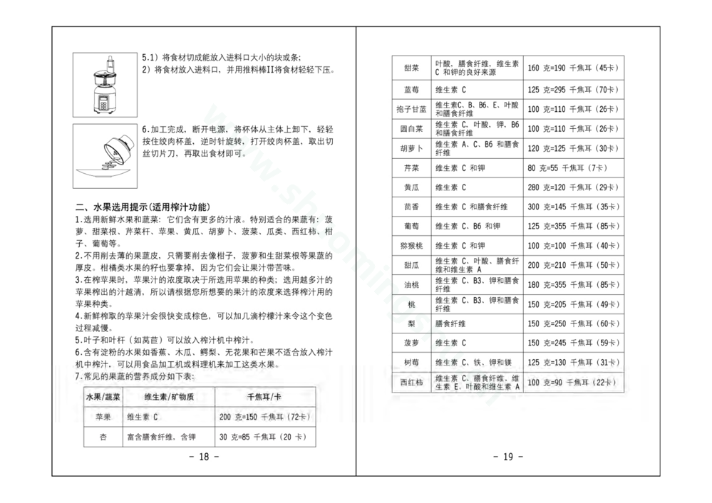 九阳榨汁机JYZ-D522说明书第11页