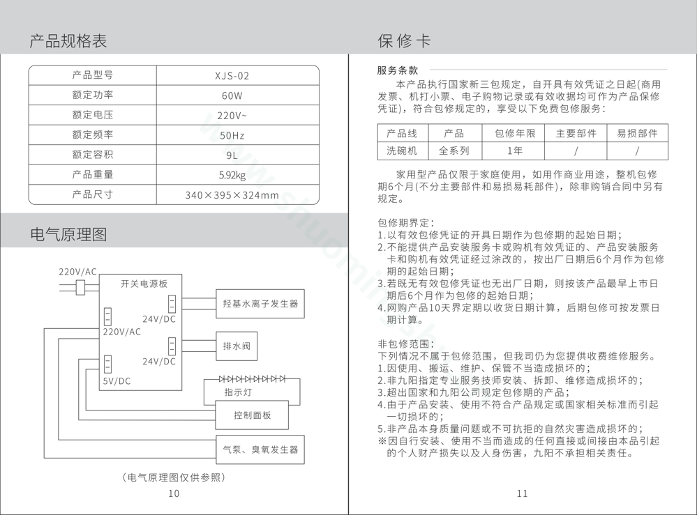 九阳料理机XJS-02说明书第7页