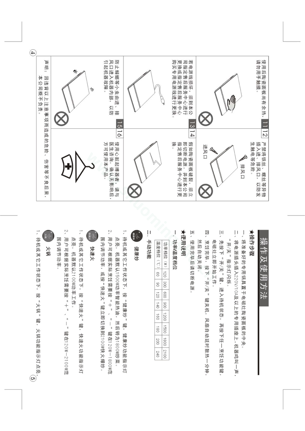 九阳电磁灶JYC-21ES71说明书第4页