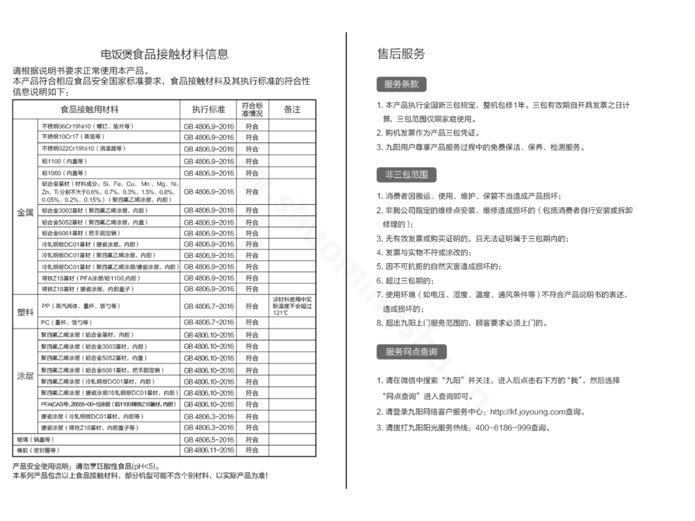 九阳电饭煲F-40TD01说明书第5页
