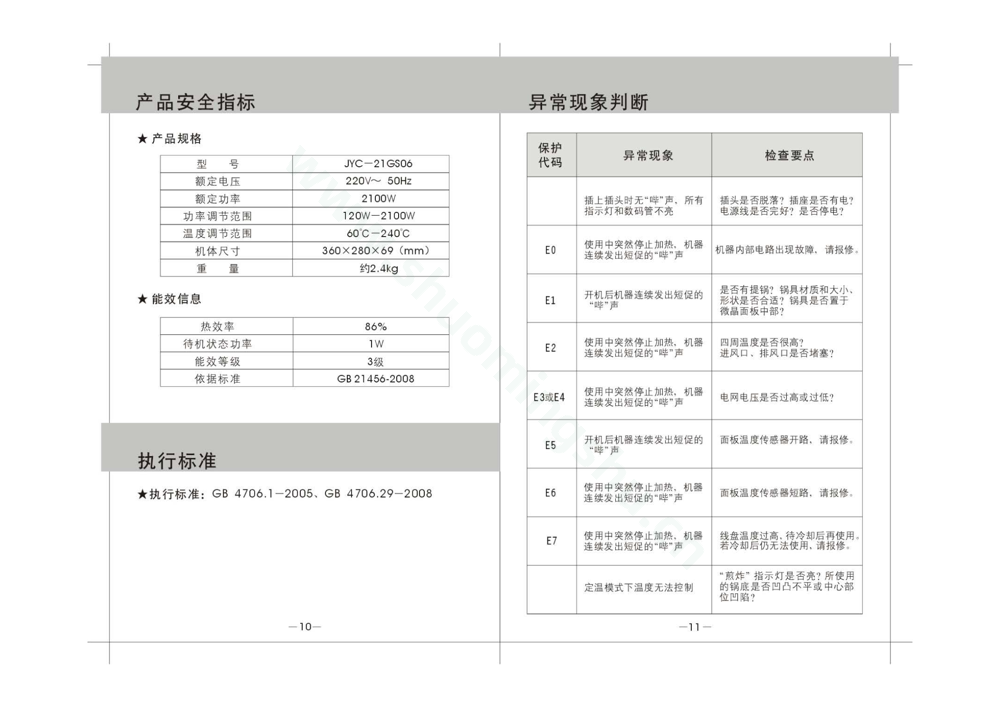 九阳电磁灶JYC-21GS06说明书第7页