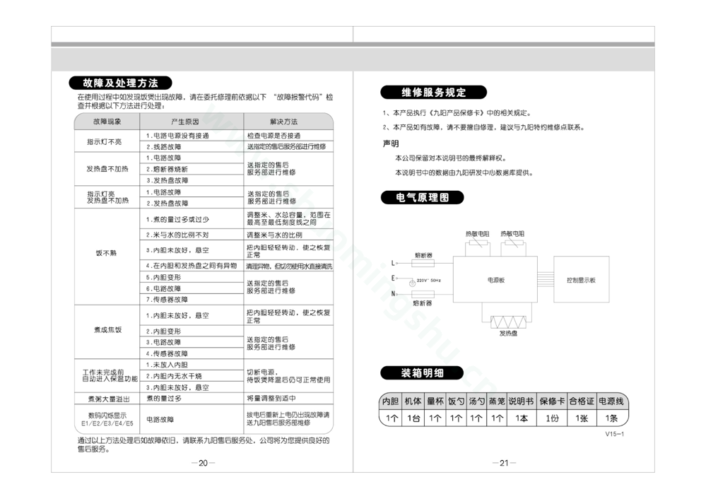 九阳电饭煲JYF-40FS601说明书第12页