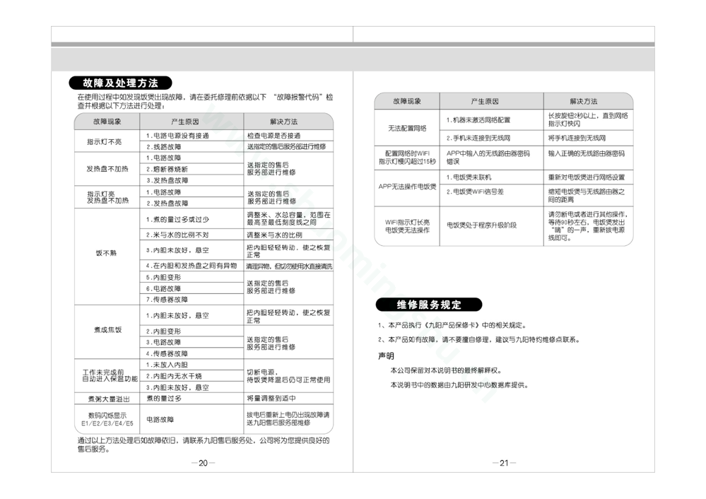 九阳电饭煲JYF-40FS603说明书第12页