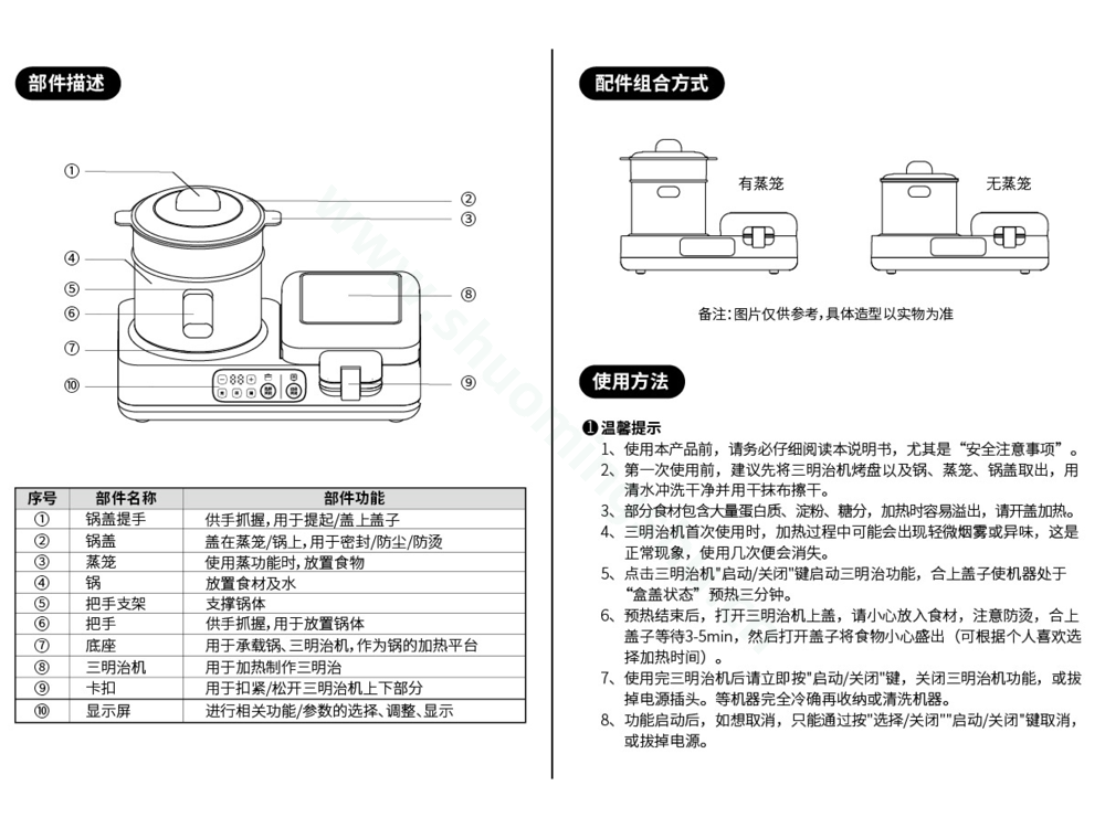 九阳煎烤机SK06K-GS950说明书第3页