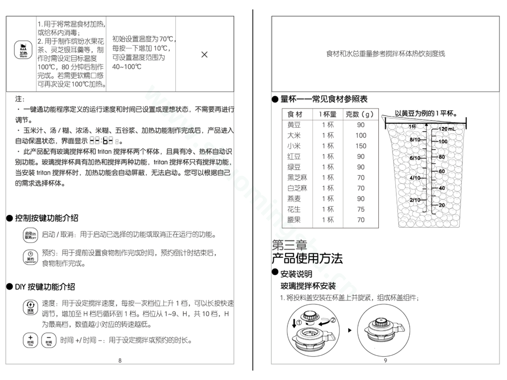 九阳料理机JYL-925说明书第7页