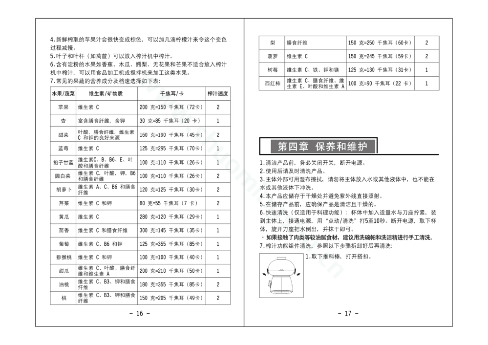 九阳榨汁机JYZ-C570说明书第10页