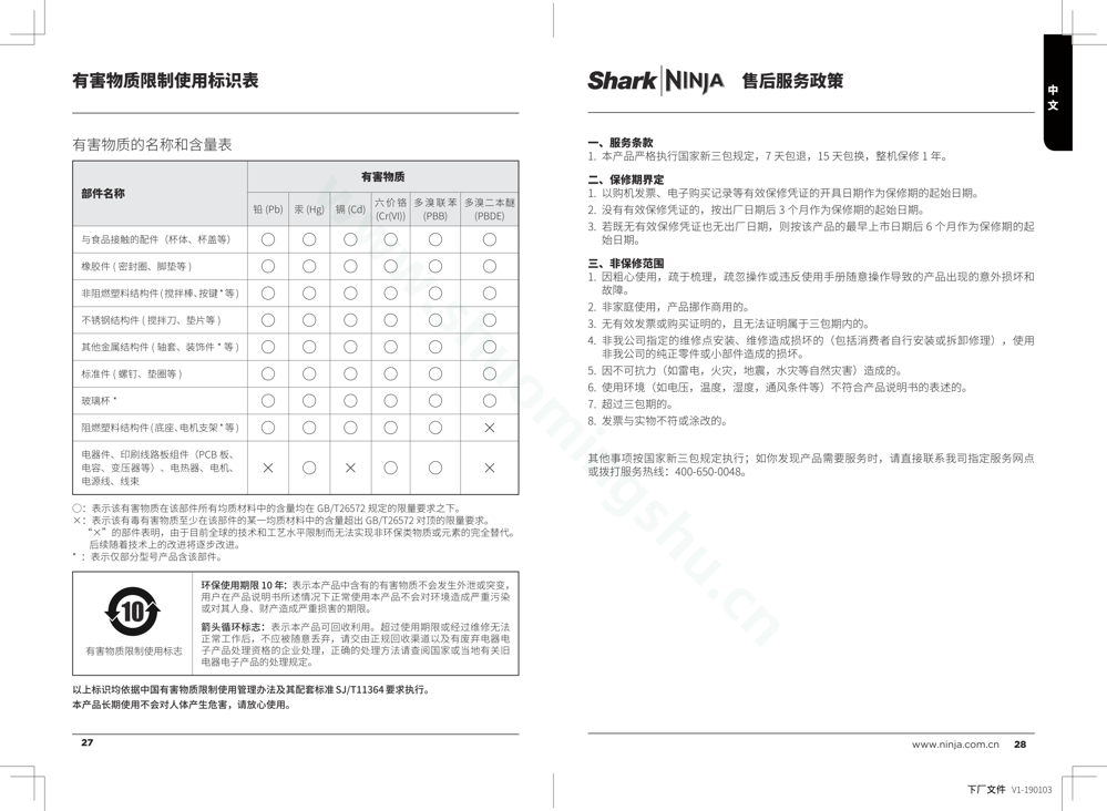 九阳料理机NinjaH5H6说明书第15页