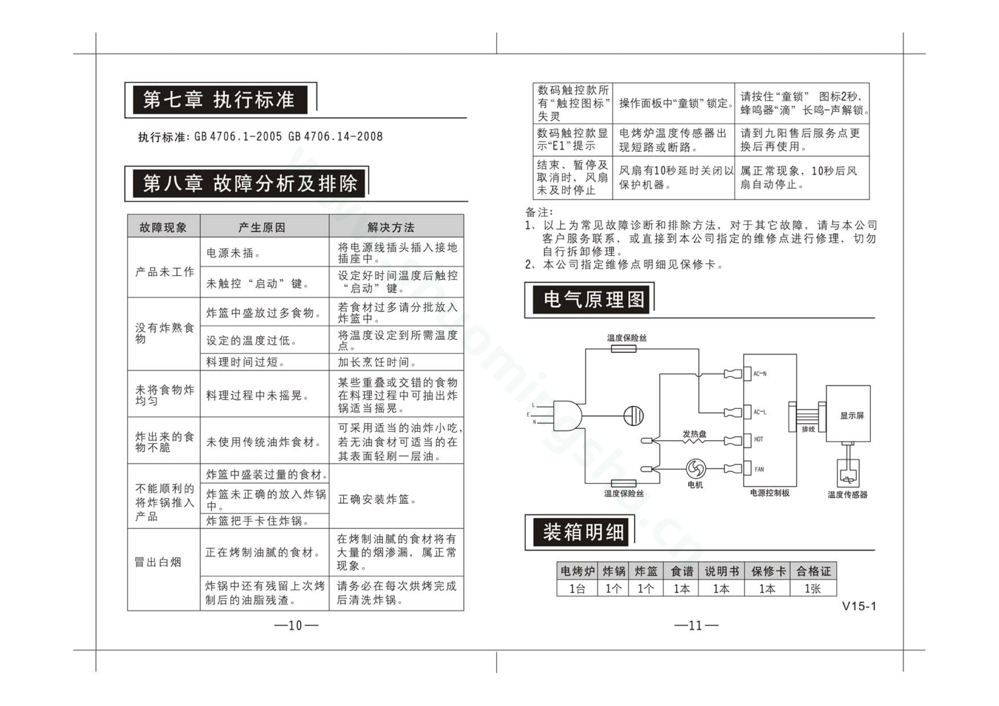 九阳空气炸锅KL-28Y02说明书第7页