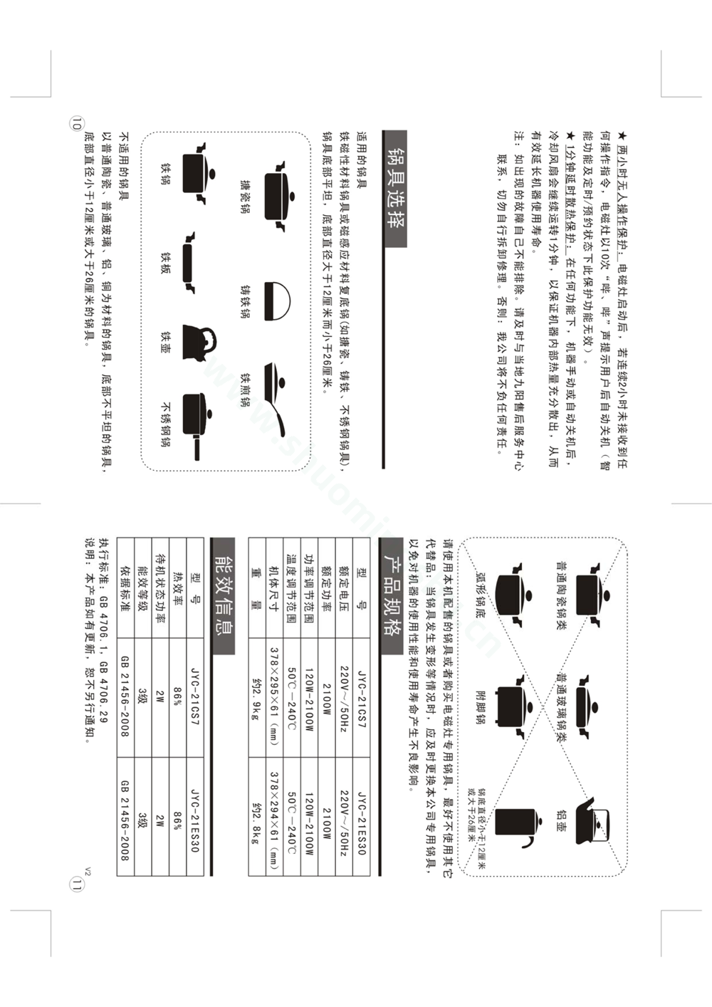 九阳电磁灶JYC-21ES30说明书第7页