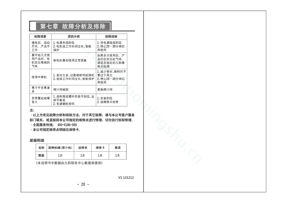 九阳榨汁机JYZ-E96说明书第12页
