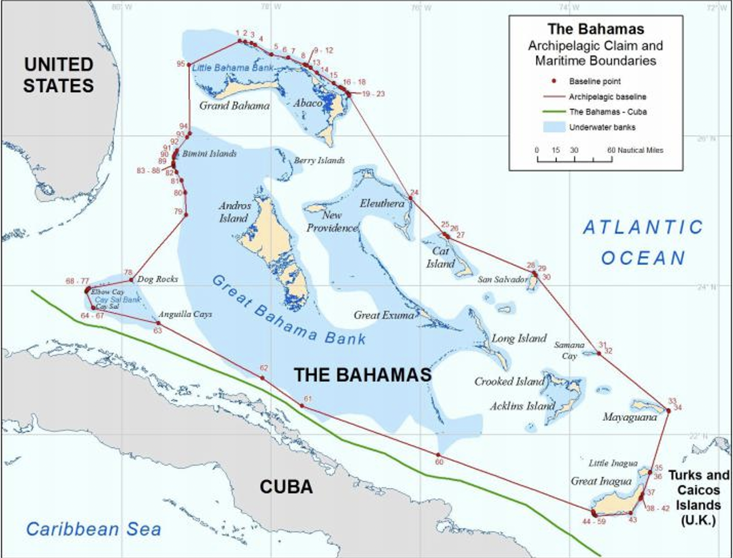 巴哈马群岛海洋边界与主张（LIS128）